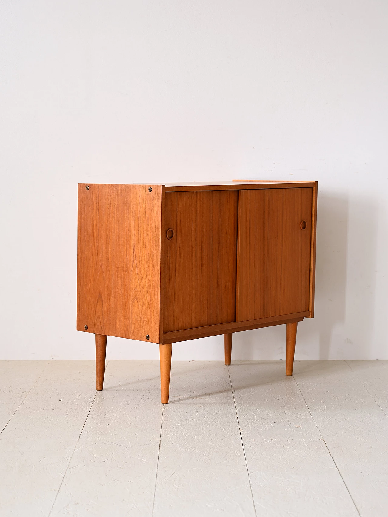 Teak sideboard with two sliding doors, 1960s 5