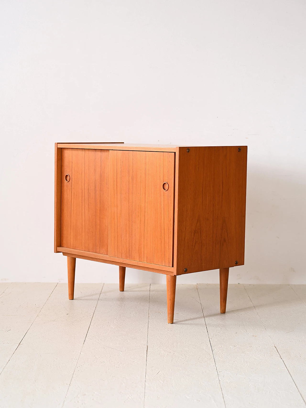 Teak sideboard with two sliding doors, 1960s 6