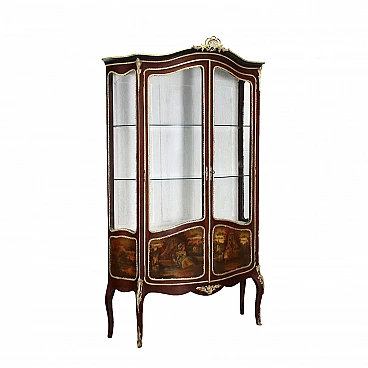 Wooden showcase adorned with bronze appliqués and frames, 19th century