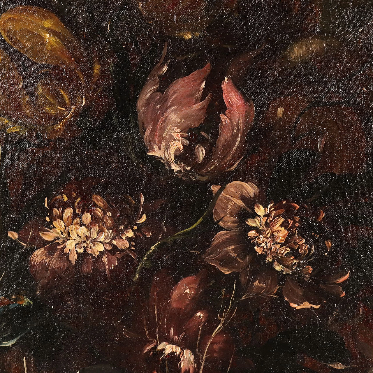 Flower composition, oil on canvas, 19th century 4