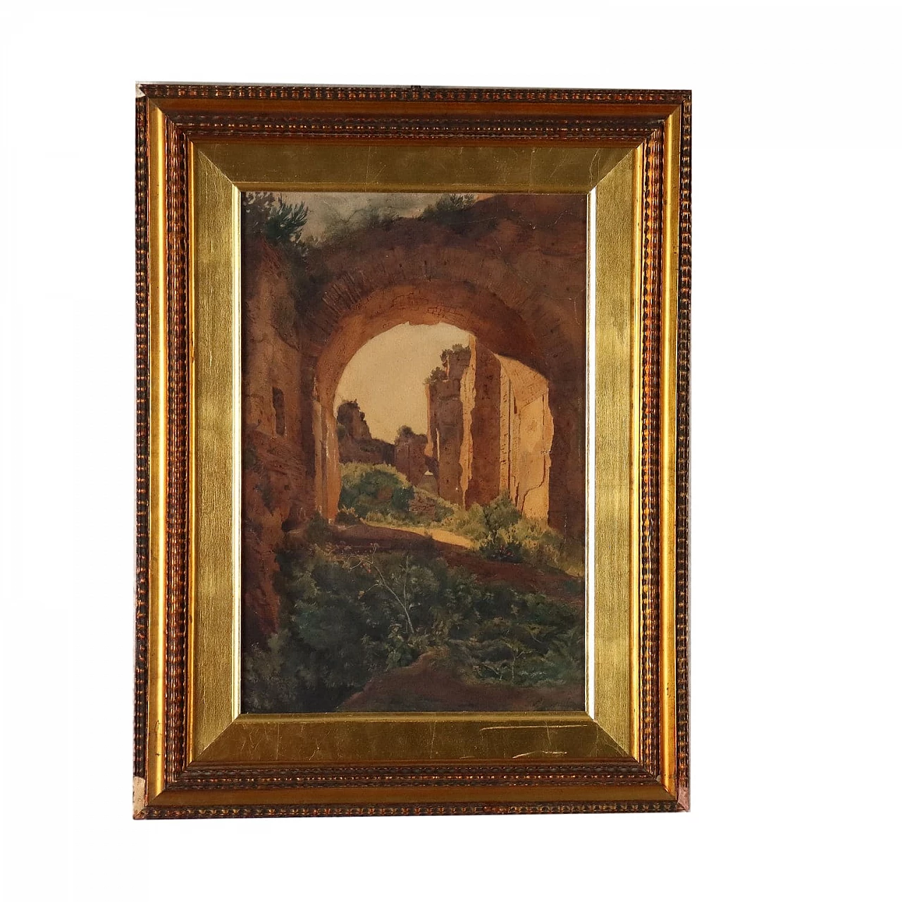 Salomon Corrodi, Veduta con colline, acquerello su carta, '800 1