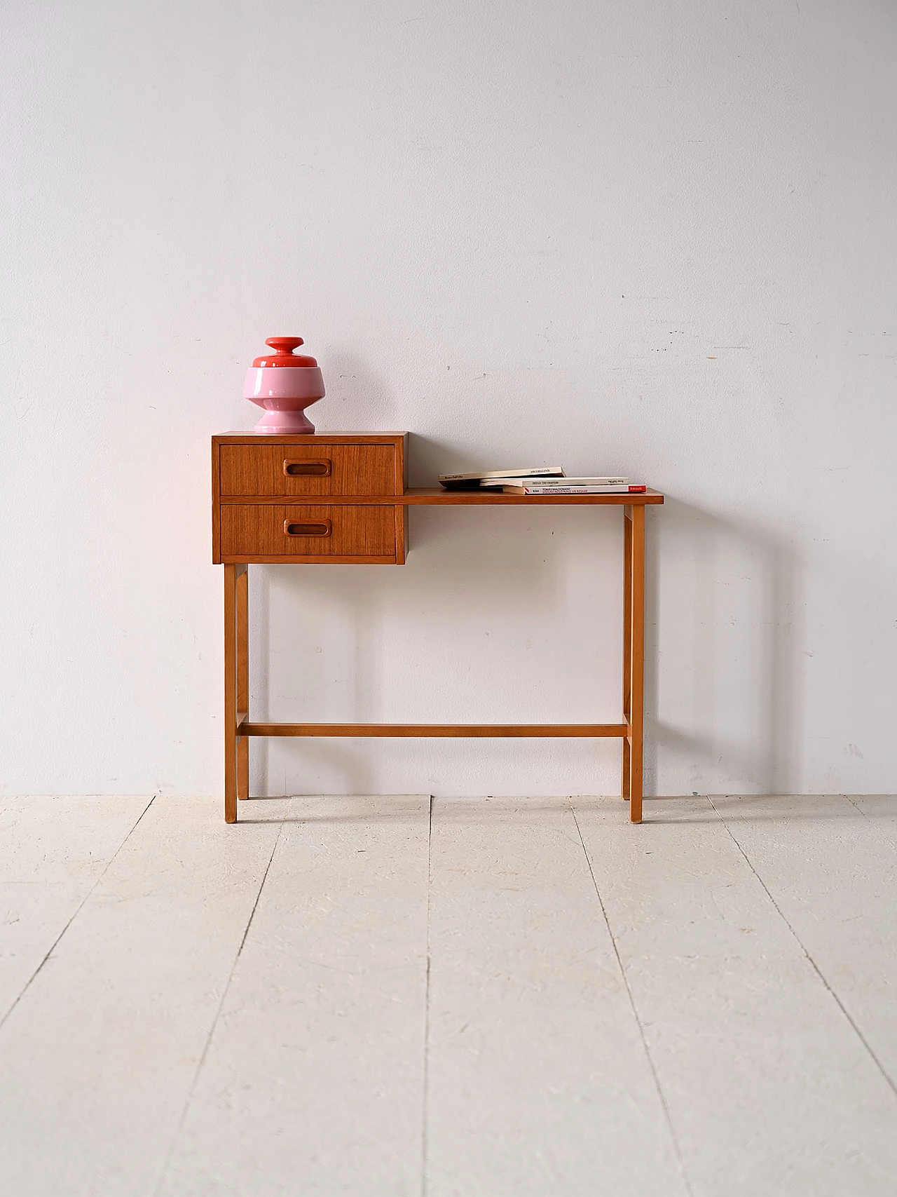 Teak console with two drawers, 1960s 1