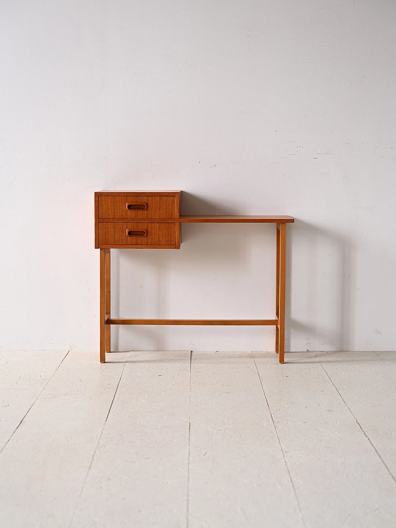 Consolle in teak con due cassetti, anni '60 2