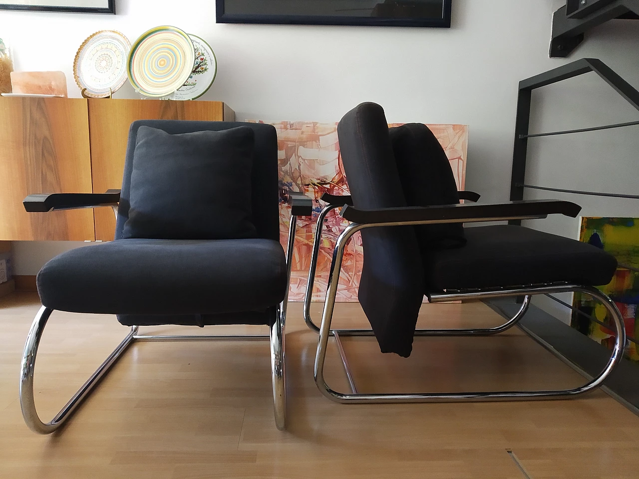 Coppia di poltrone Gipsy in tessuto antracite di Felicerossi 13