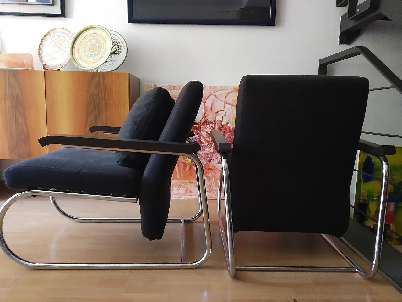 Coppia di poltrone Gipsy in tessuto antracite di Felicerossi 33