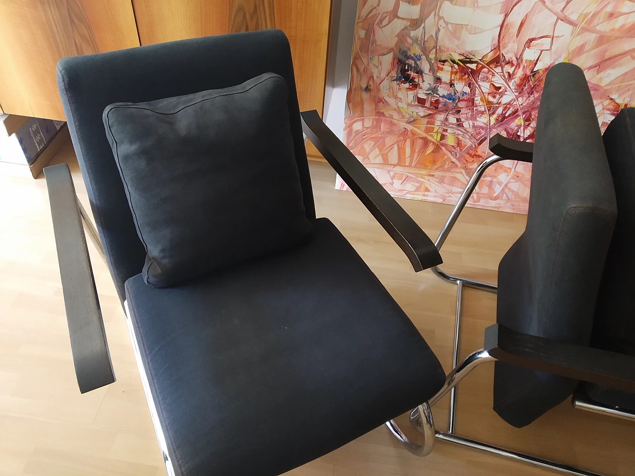 Coppia di poltrone Gipsy in tessuto antracite di Felicerossi 59