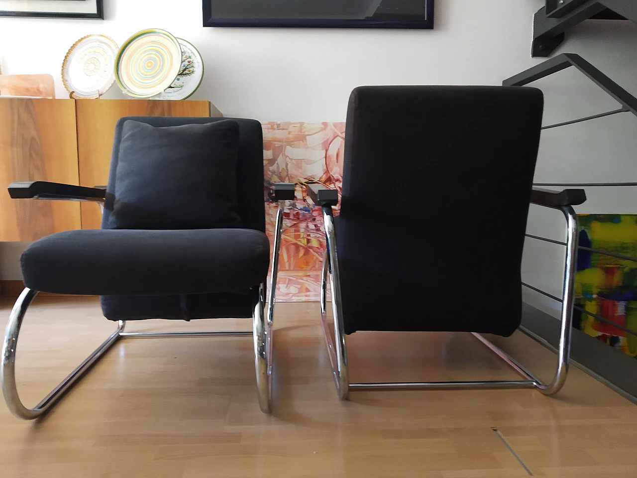 Coppia di poltrone Gipsy in tessuto antracite di Felicerossi 63