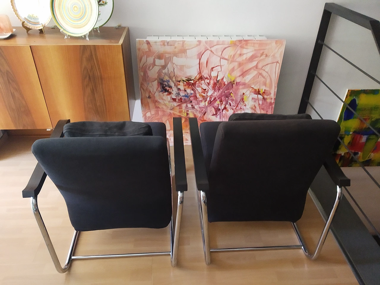 Coppia di poltrone Gipsy in tessuto antracite di Felicerossi 69