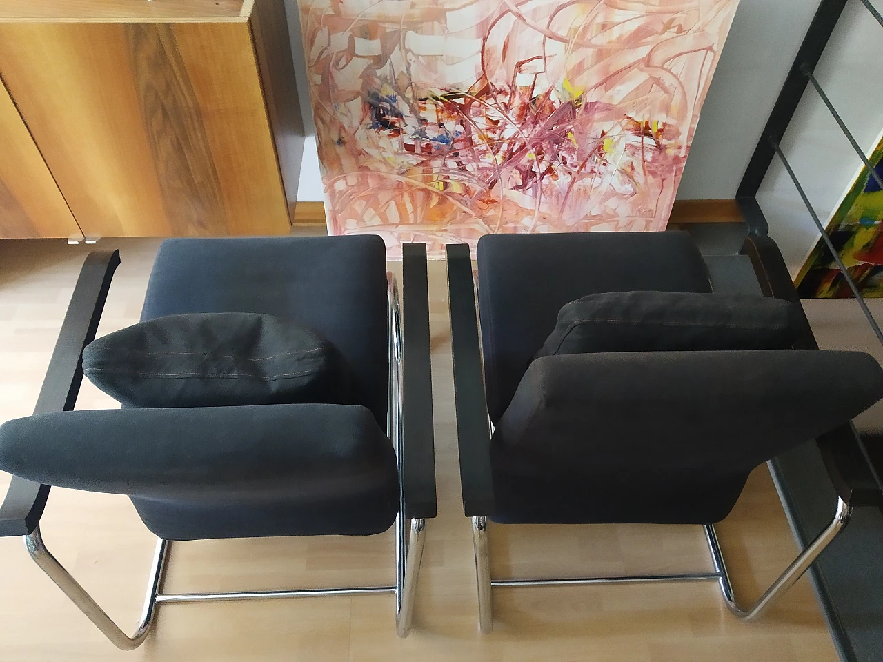 Coppia di poltrone Gipsy in tessuto antracite di Felicerossi 70