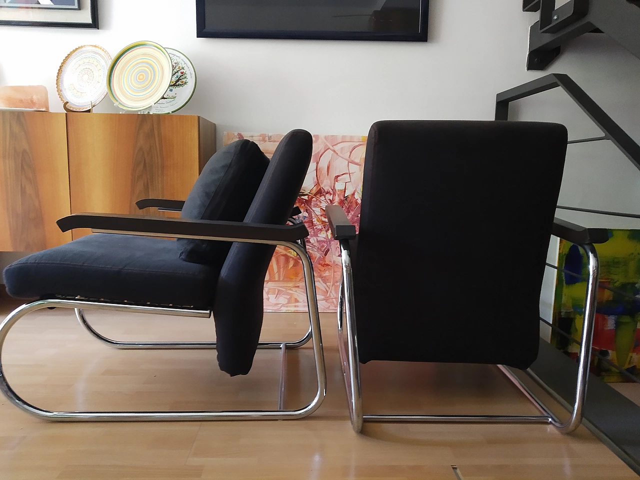 Coppia di poltrone Gipsy in tessuto antracite di Felicerossi 80