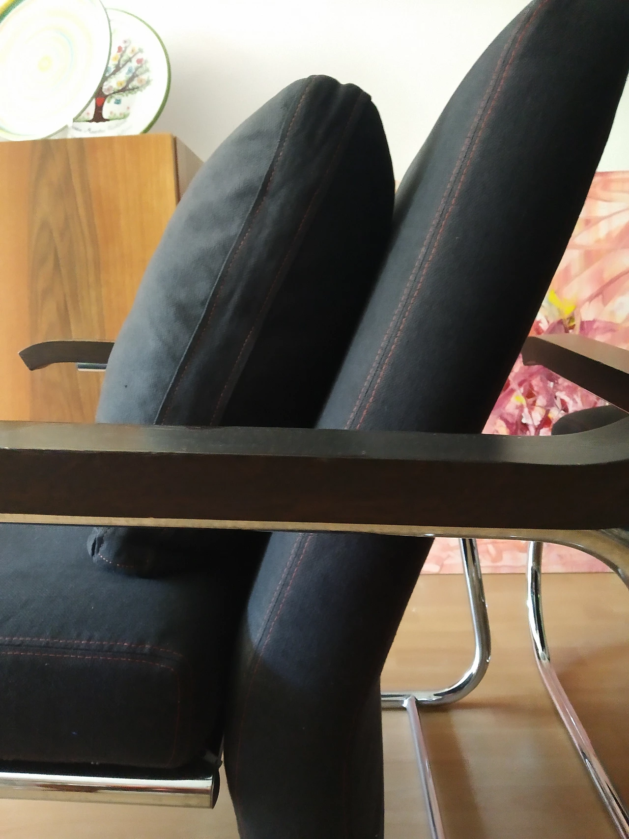 Coppia di poltrone Gipsy in tessuto antracite di Felicerossi 85