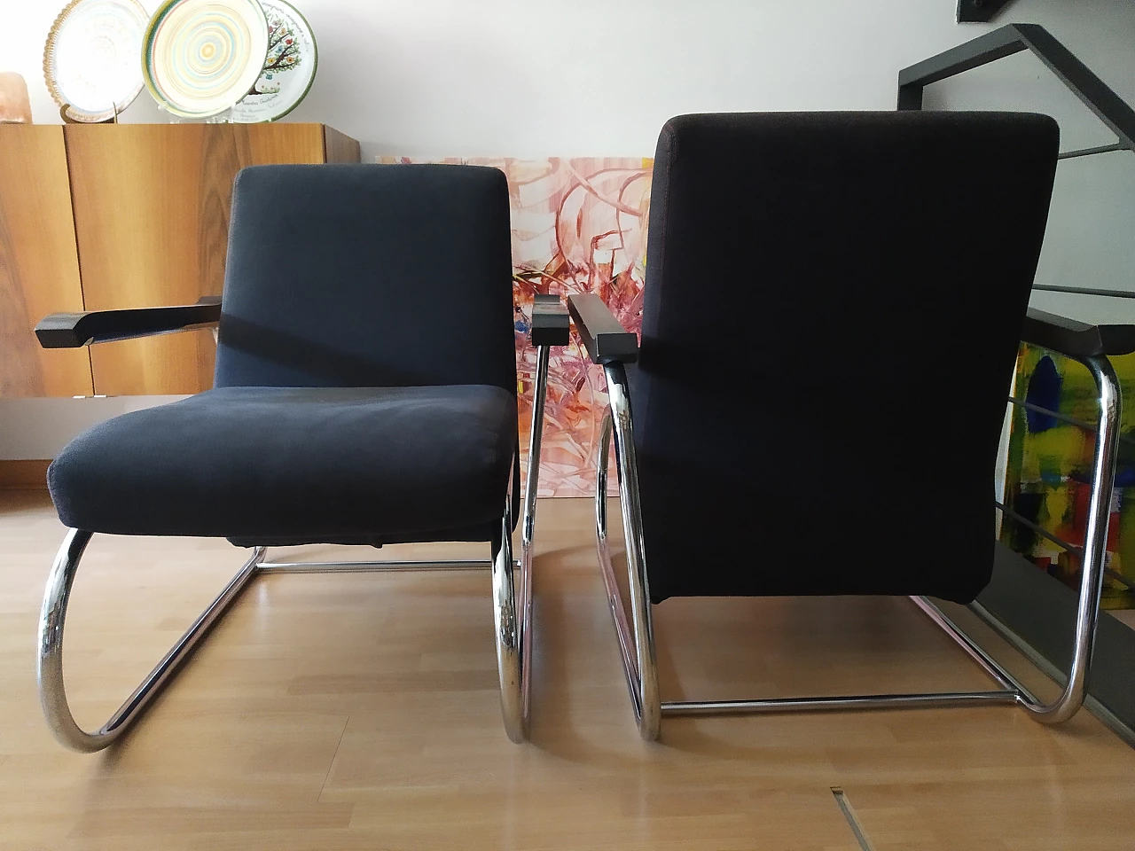 Coppia di poltrone Gipsy in tessuto antracite di Felicerossi 108