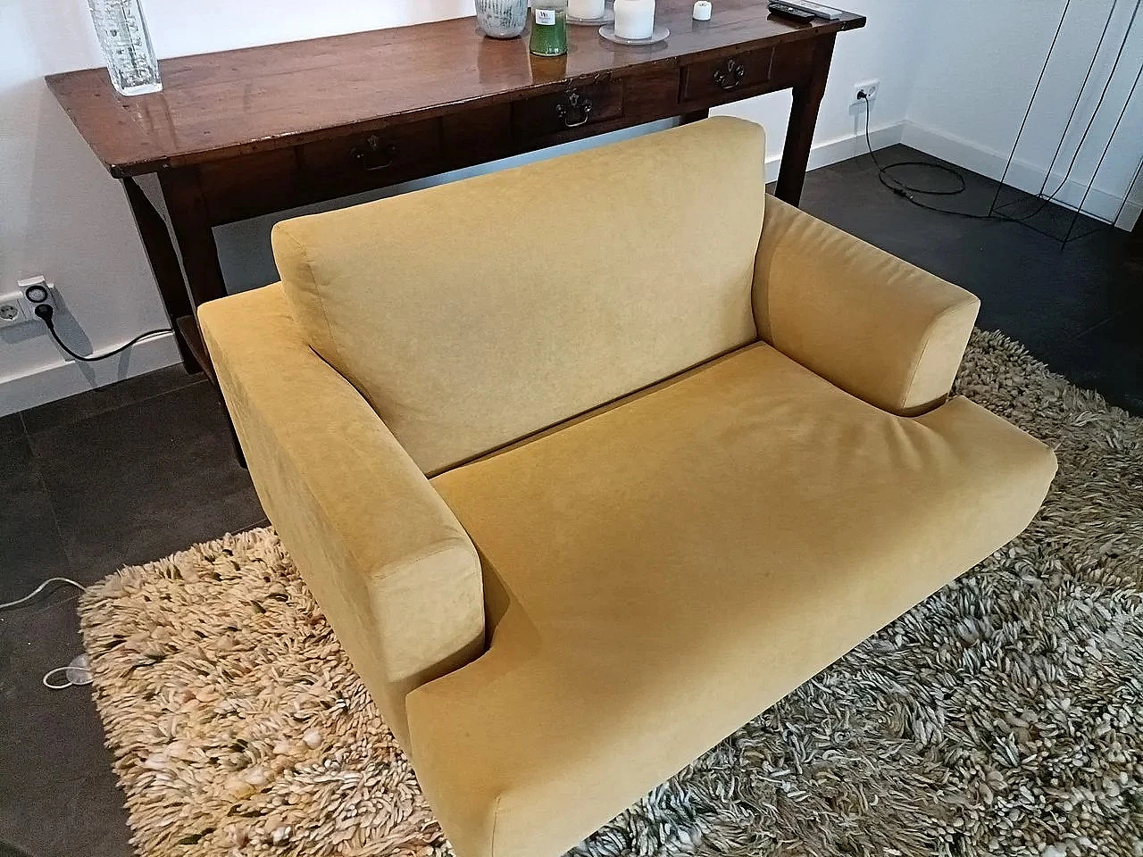 Sofa 190 and armchair 120 XL in alcantara by Piero Lissoni for Cassina 2