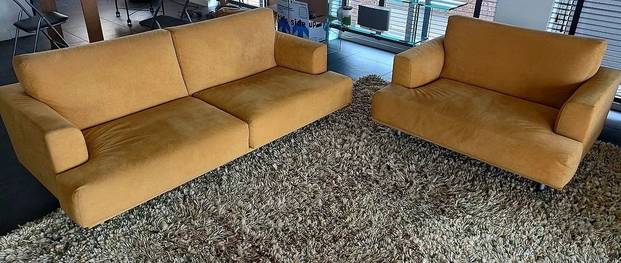 Divano 190 e poltrona 120 XL in alcantara di Piero Lissoni per Cassina 14