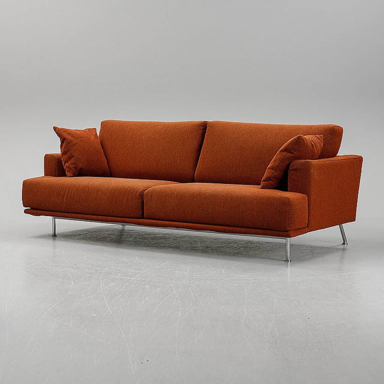 Divano NEST 253 in arancio mattone di Piero Lissoni per Cassina, 1999 1