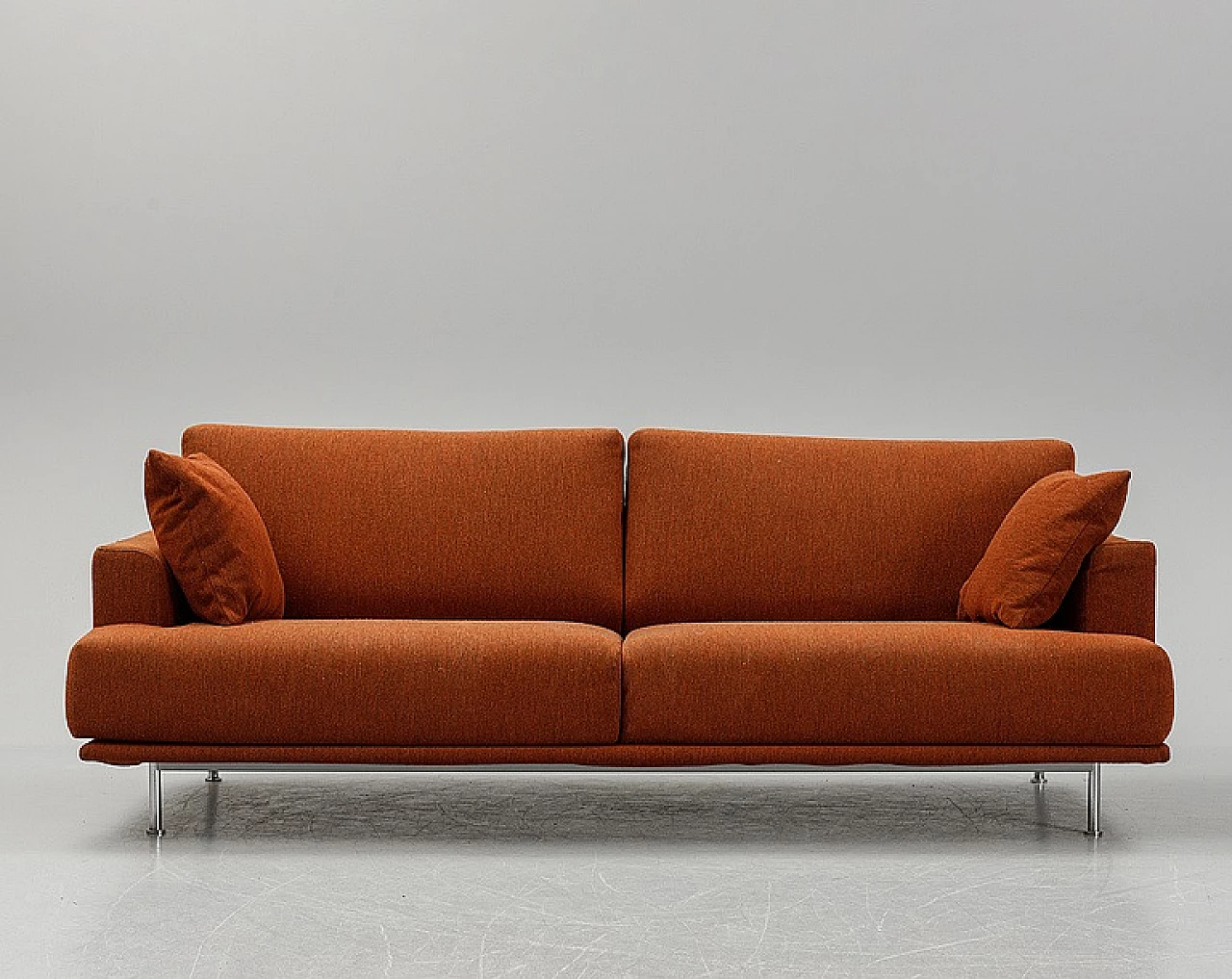 Divano NEST 253 in arancio mattone di Piero Lissoni per Cassina, 1999 3