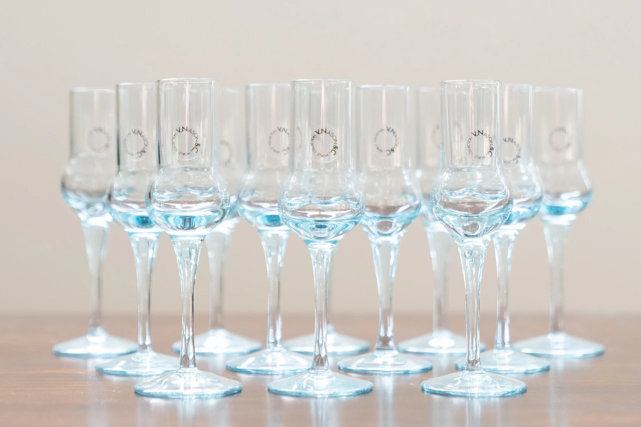 12 Liquor glasses in glass, 1960s 1