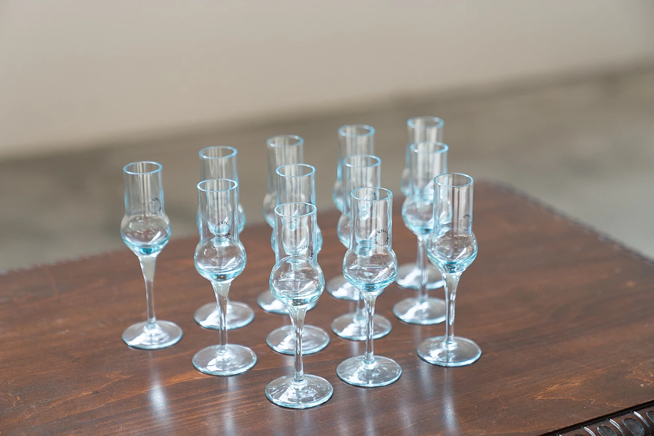 12 Liquor glasses in glass, 1960s 2