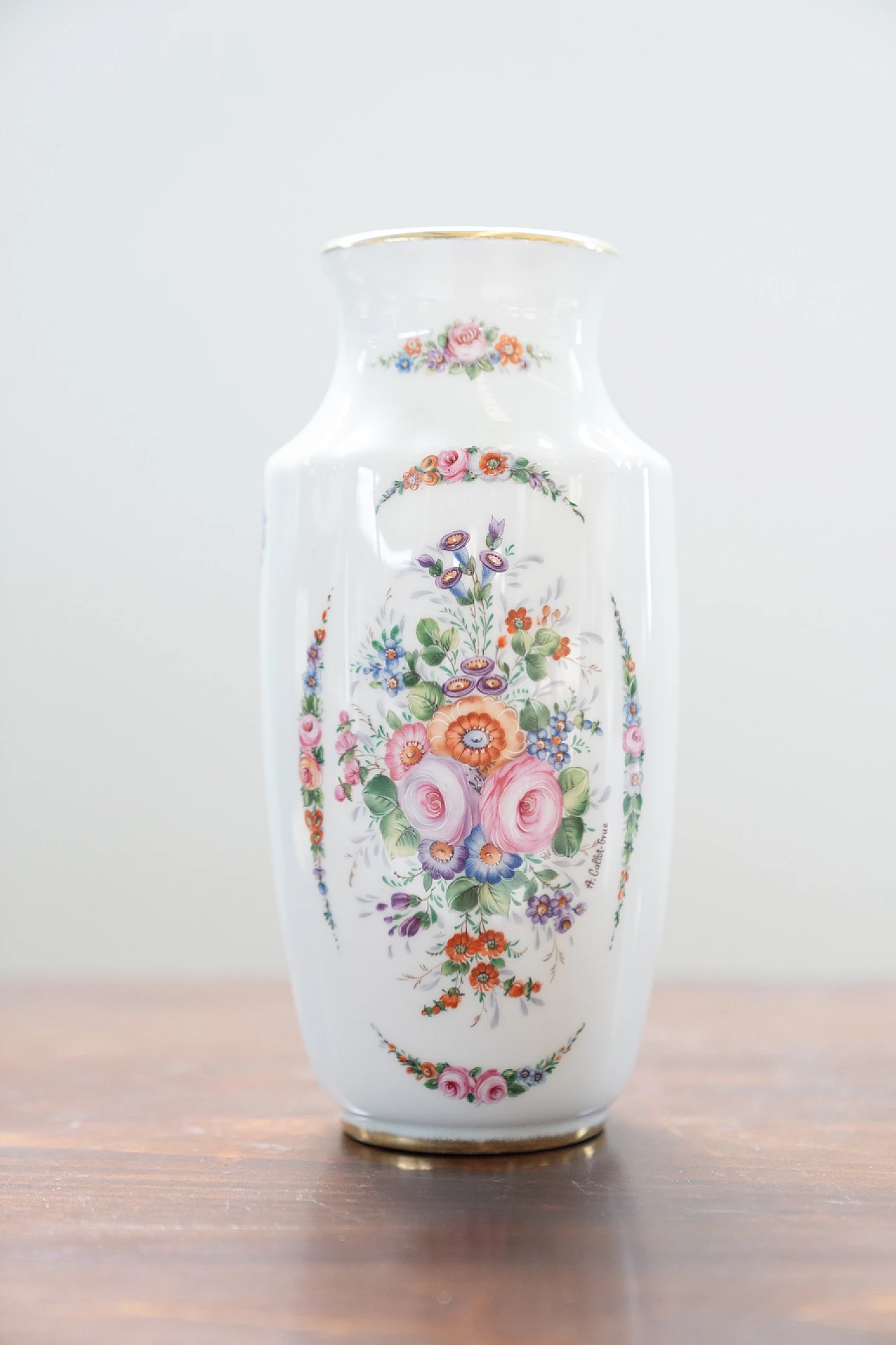 Hand-painted porcelain vase by Limonges, 1971 1
