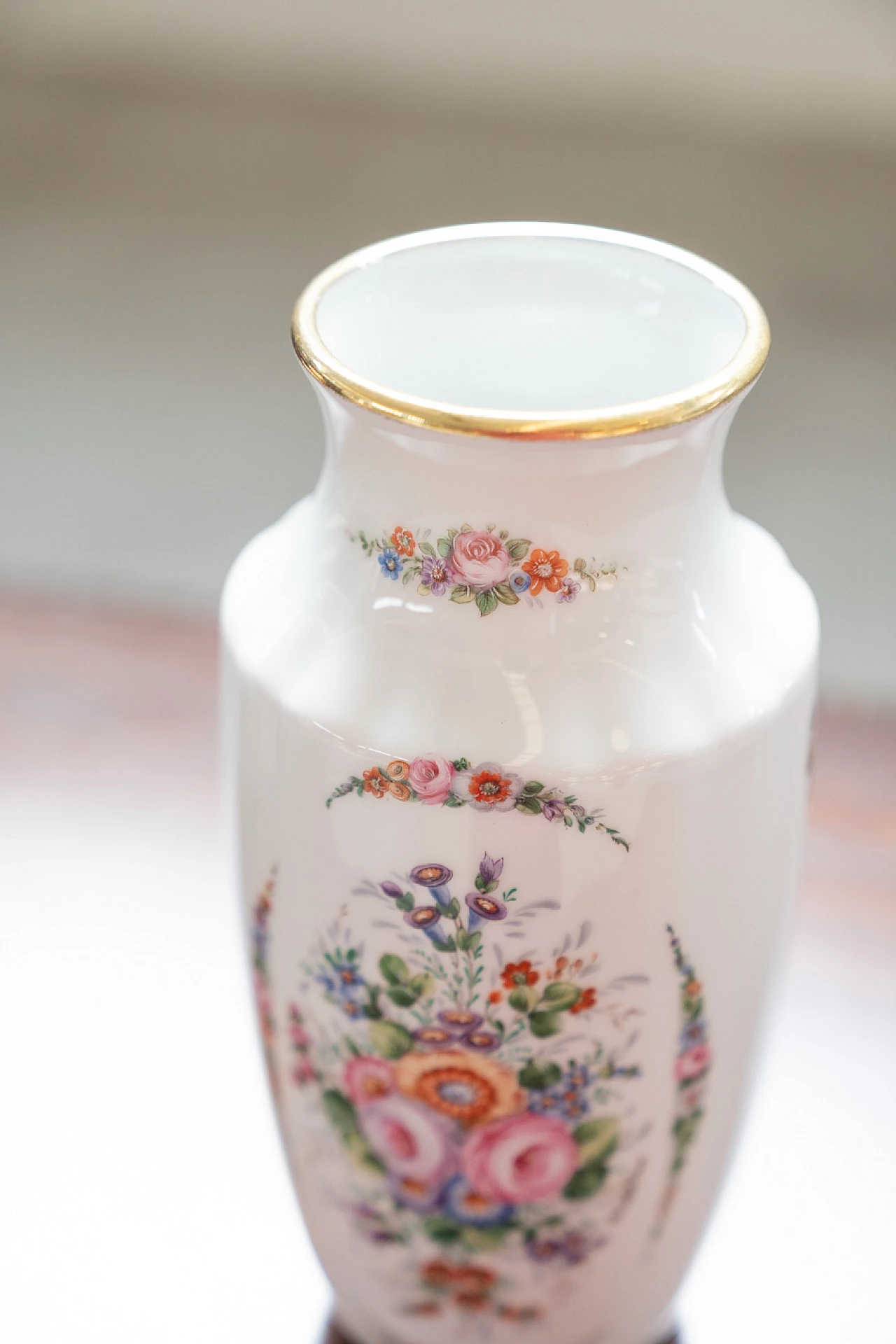 Hand-painted porcelain vase by Limonges, 1971 2
