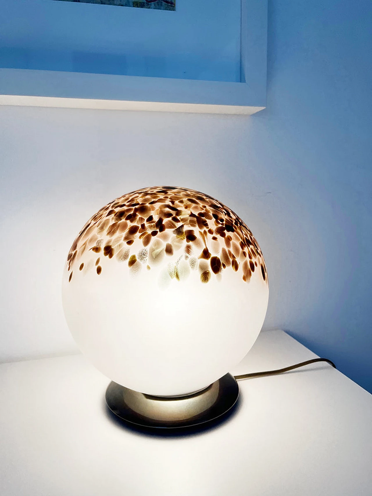 Lampada da tavolo a sfera in vetro di Murano di Veart, anni '60 2