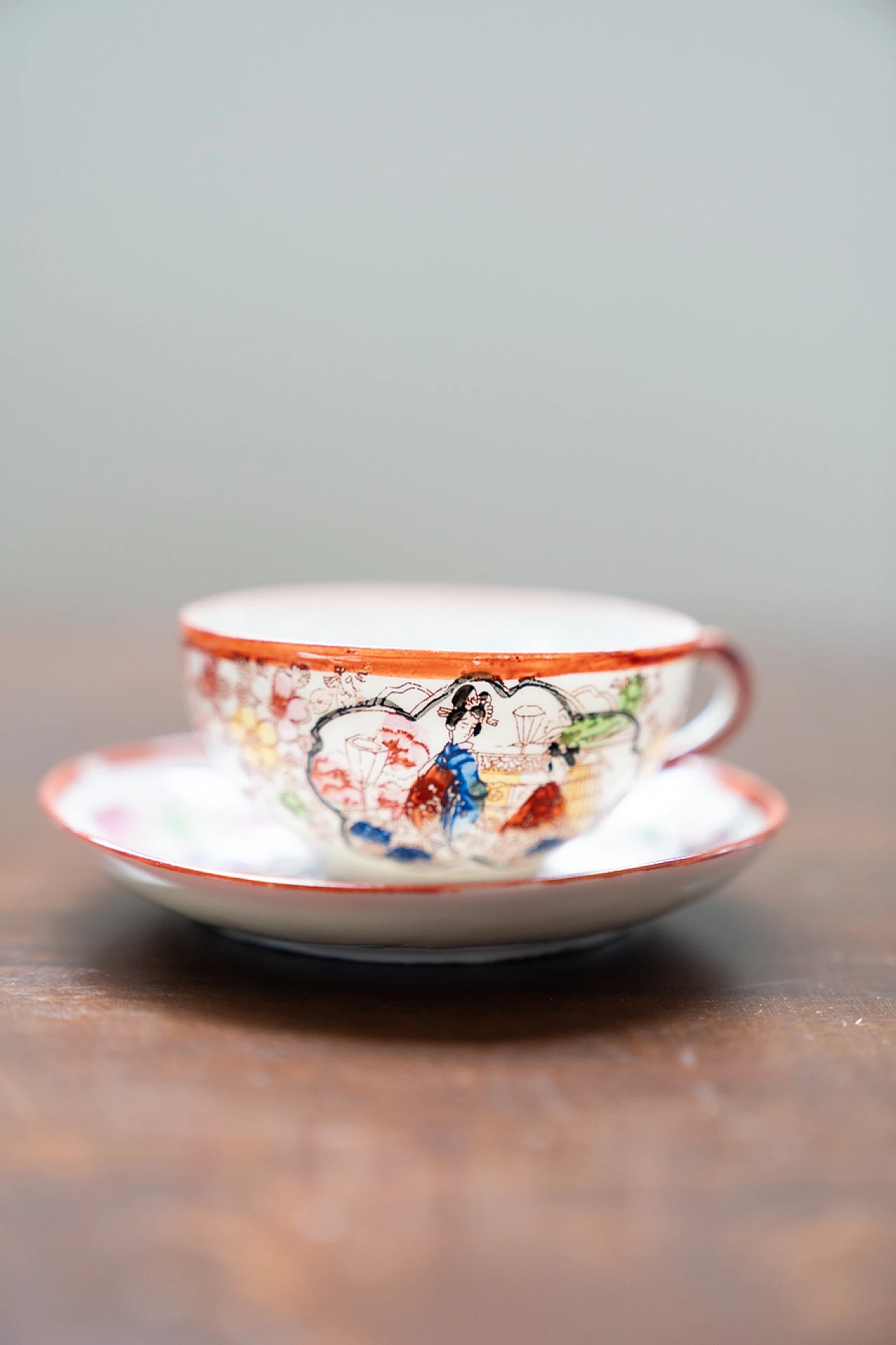 Japanese painted porcelain tea set, 1970s 6