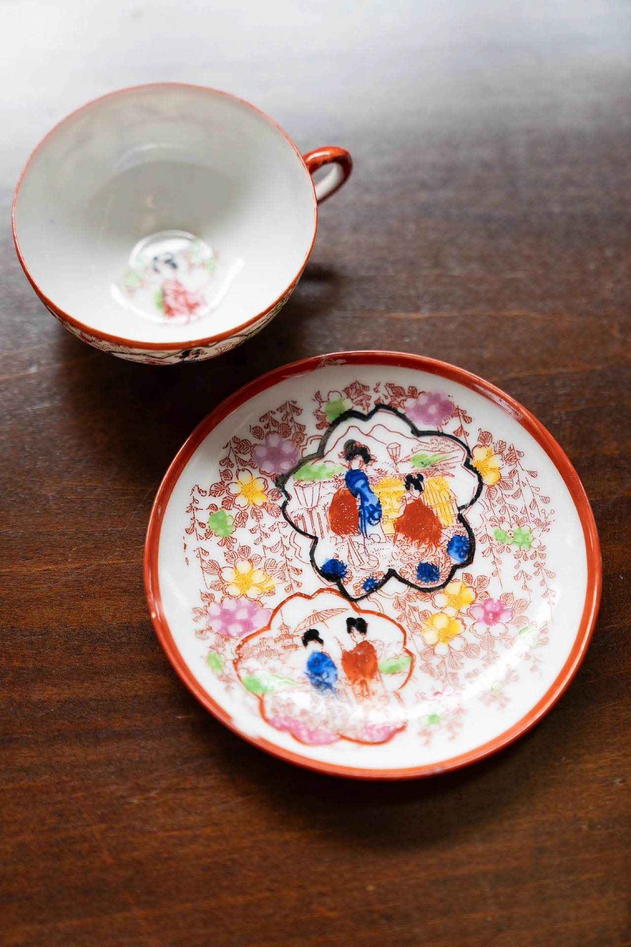 Japanese painted porcelain tea set, 1970s 7