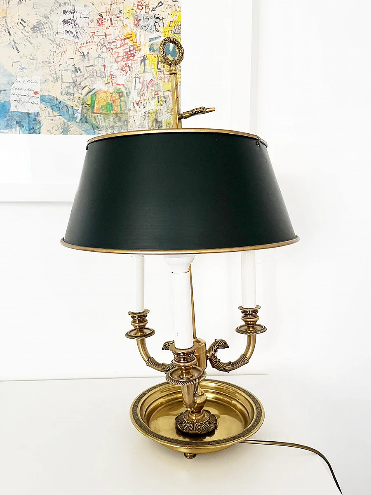 Bouillot table lamp in brass and metal, 1950s 1