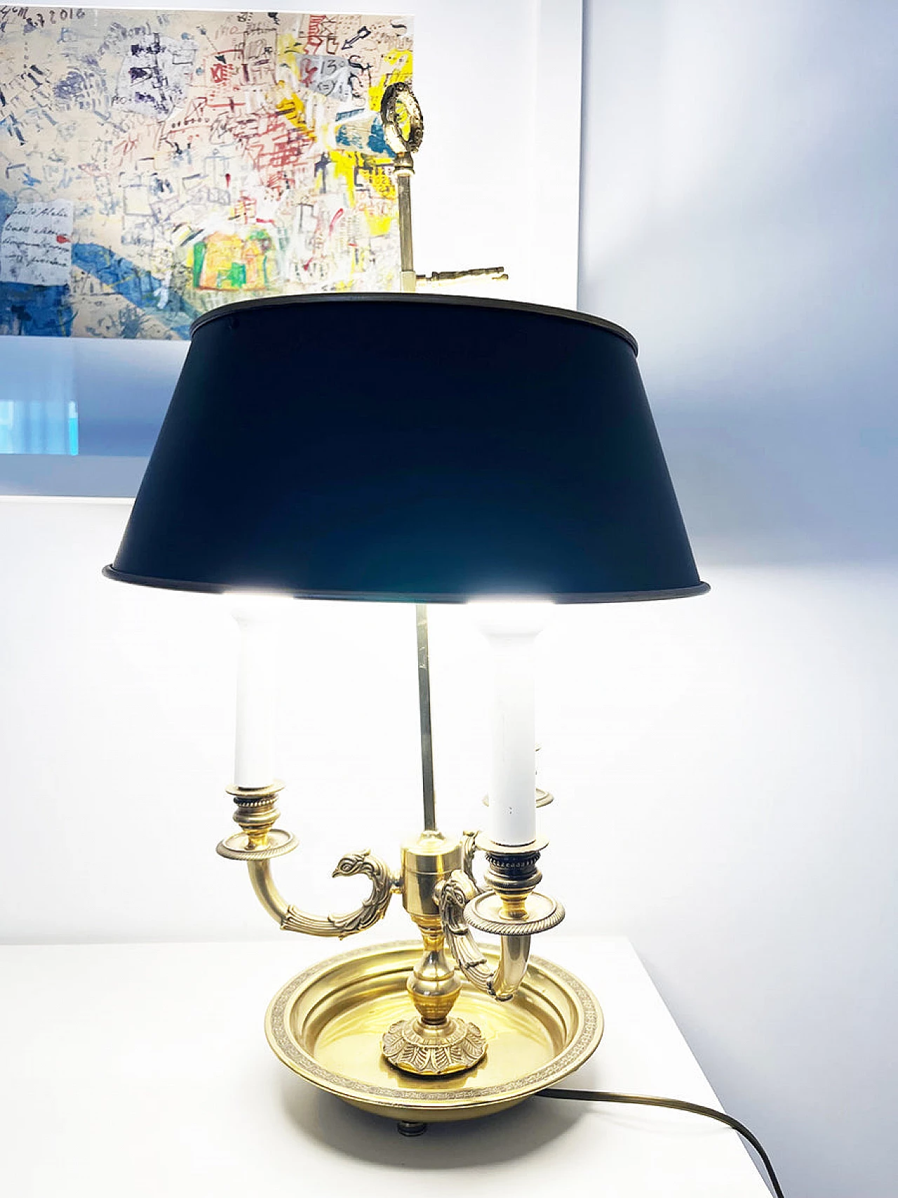 Bouillot table lamp in brass and metal, 1950s 4