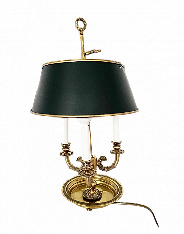 Lampada da tavolo Bouillot in ottone e metallo, anni '50