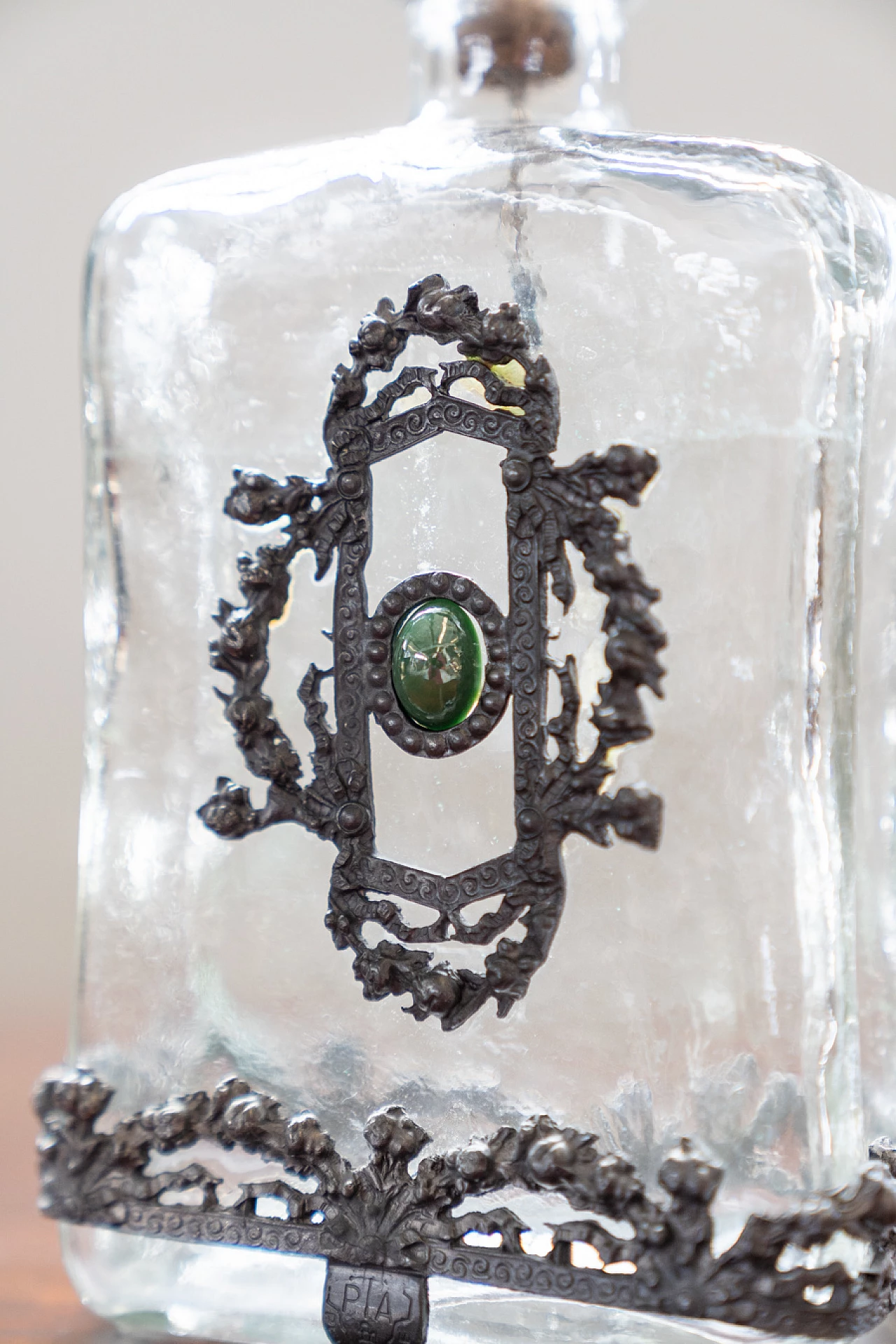 Liquor bottle in glass and silver, 1970 4