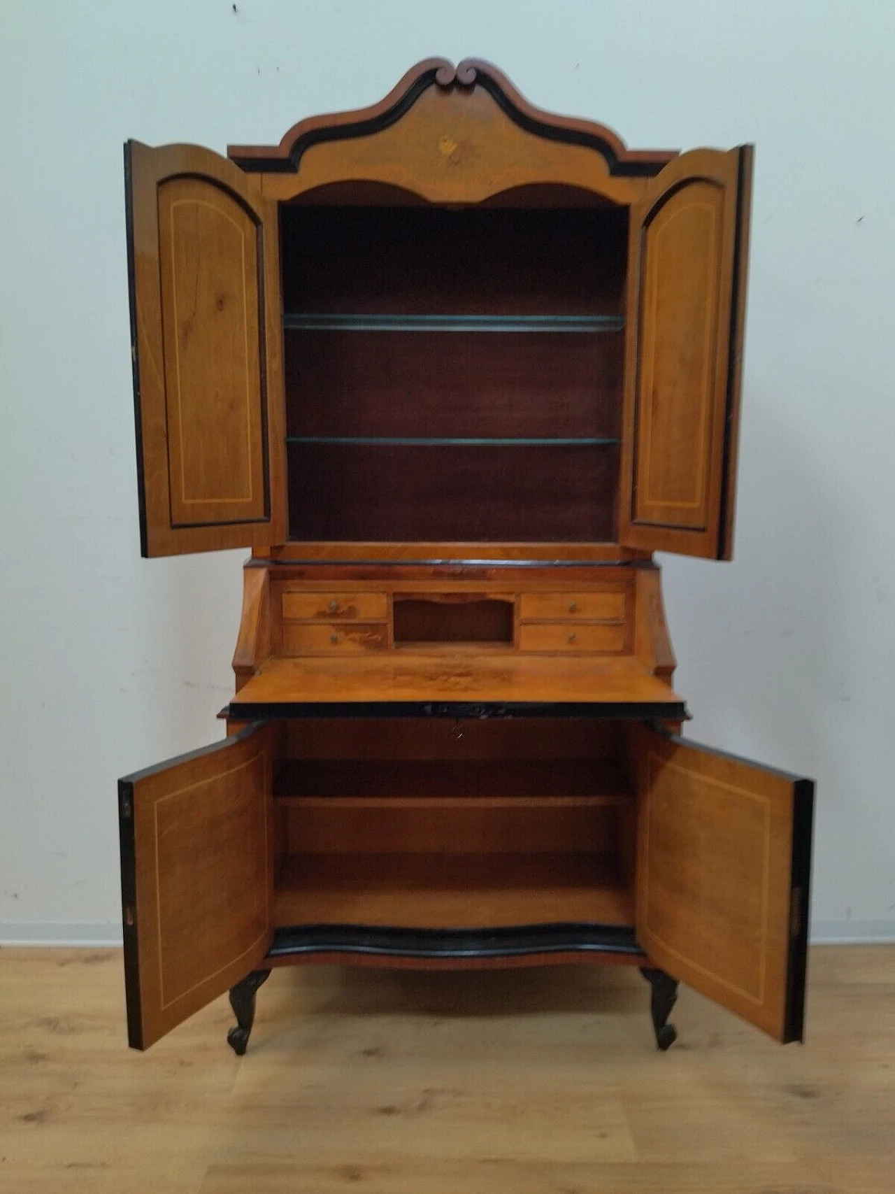 Inlaid walnut trumeau, early 20th century 10