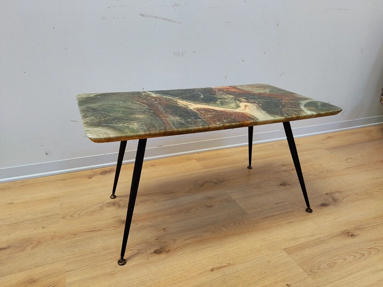 Iron coffee table with plastic top, 1950s 3