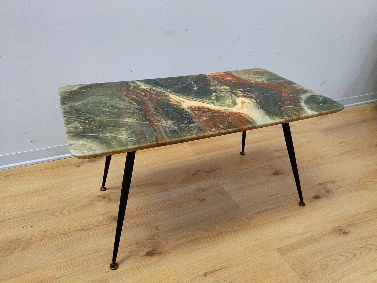 Iron coffee table with plastic top, 1950s 4