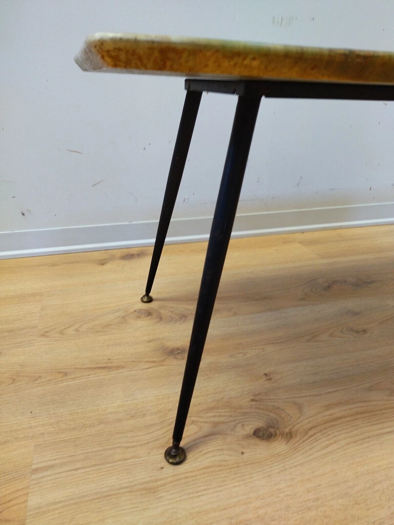 Iron coffee table with plastic top, 1950s 5