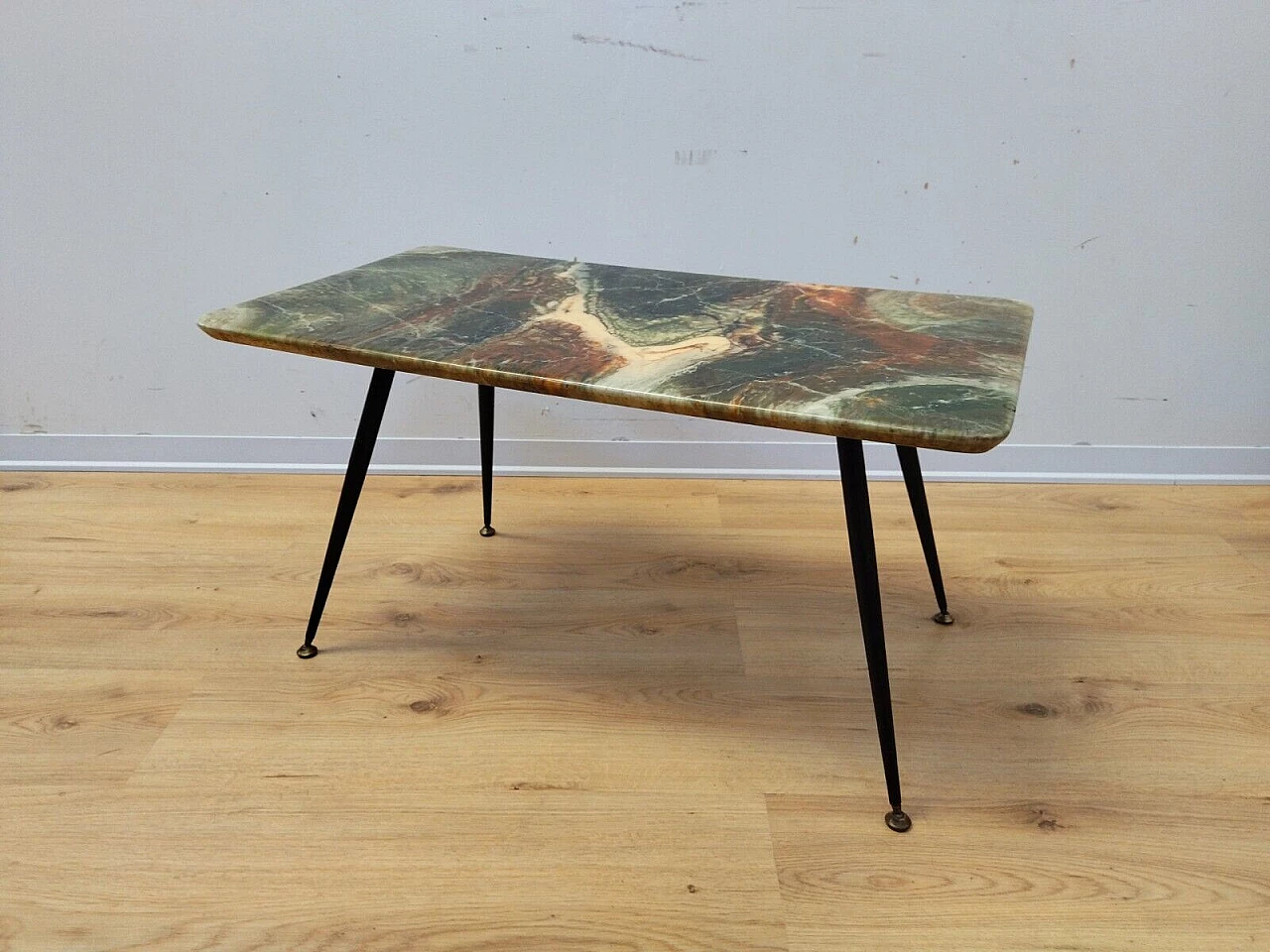 Iron coffee table with plastic top, 1950s 8