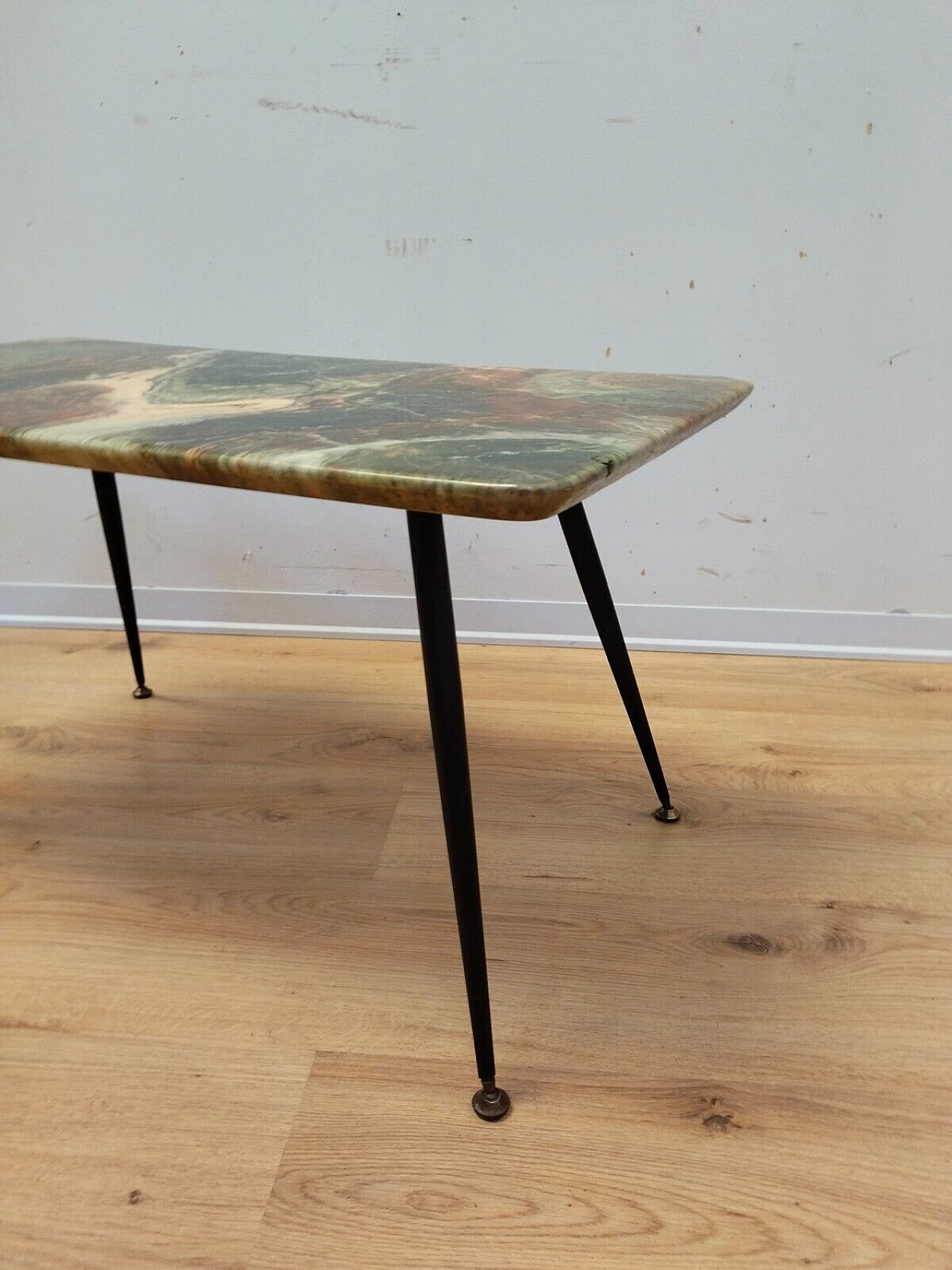 Iron coffee table with plastic top, 1950s 9