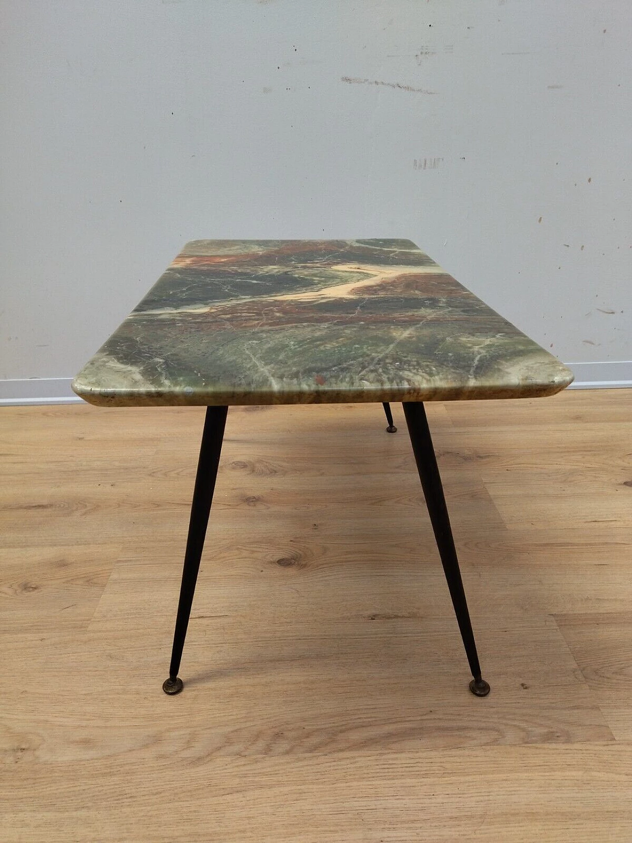 Iron coffee table with plastic top, 1950s 17