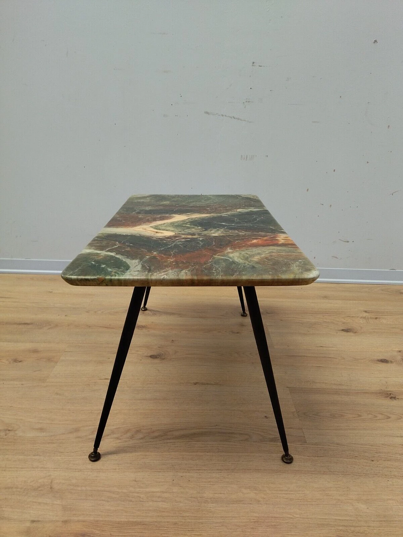 Iron coffee table with plastic top, 1950s 18