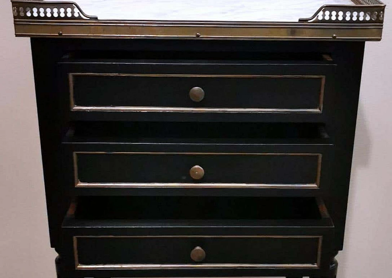 Wood and marble bedside table in Napoleon III style, late 19th century 8