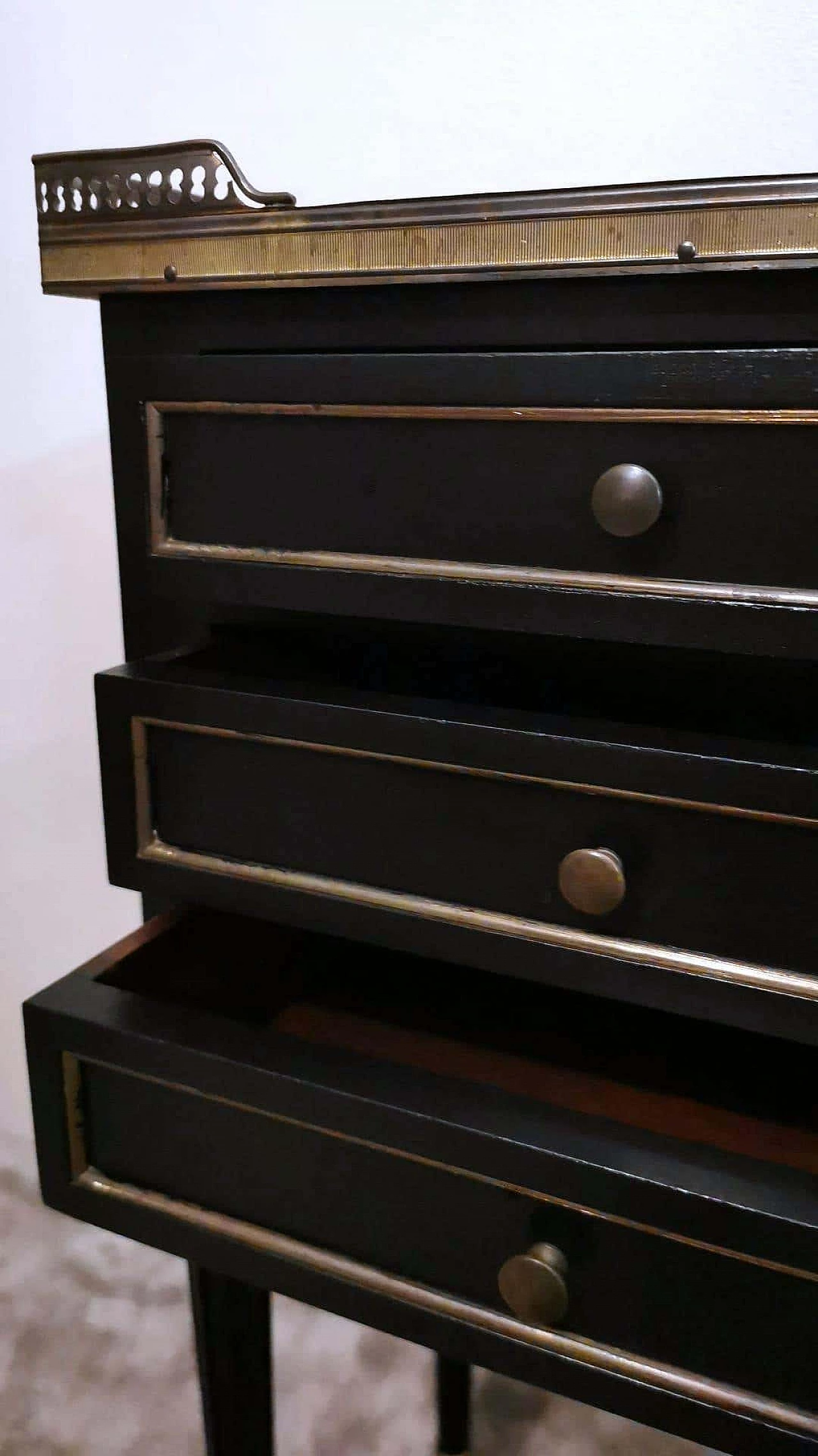 Wood and marble bedside table in Napoleon III style, late 19th century 10