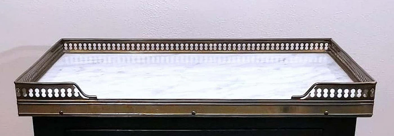 Comodino in legno e marmo di Carrara in stile Napoleone III, fine '800 13