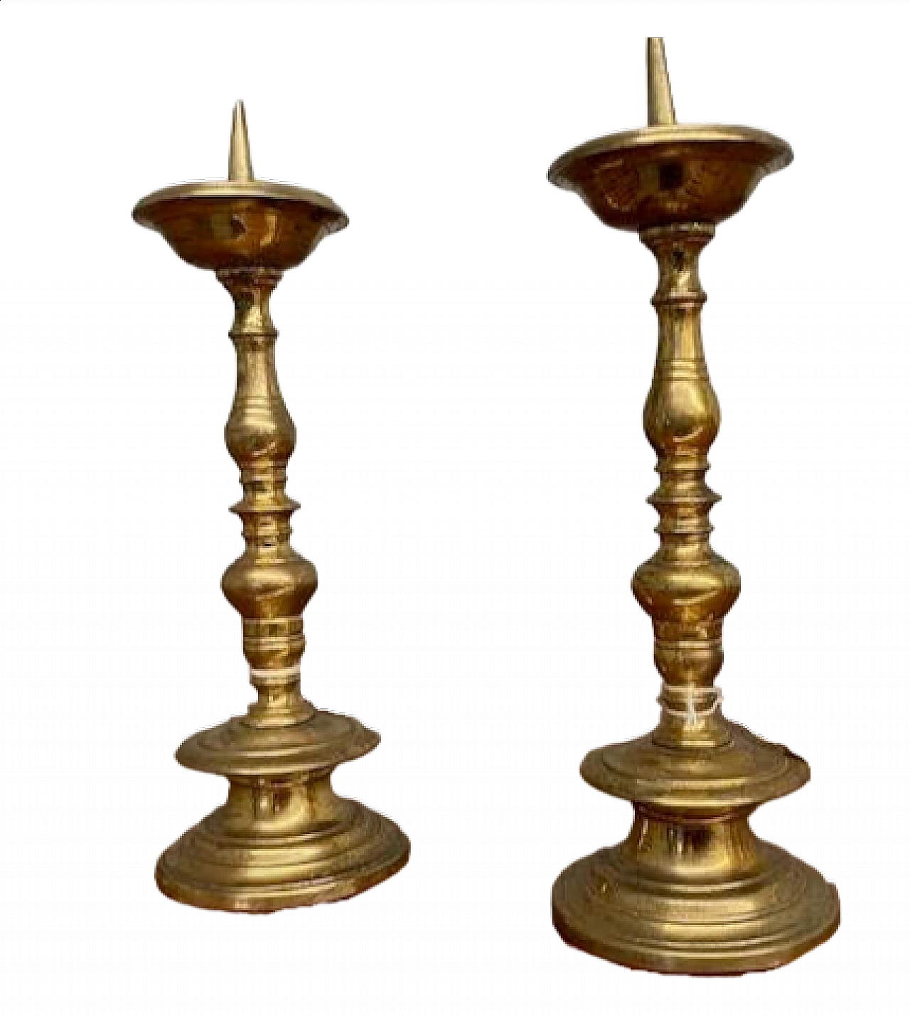 Pair of Empire bronze candlesticks, early 19th century 13