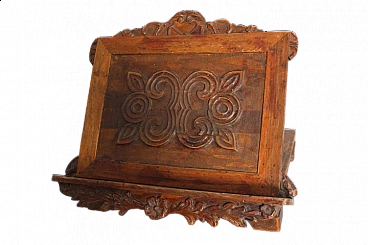 Wood table lectern with carvings, 19th century