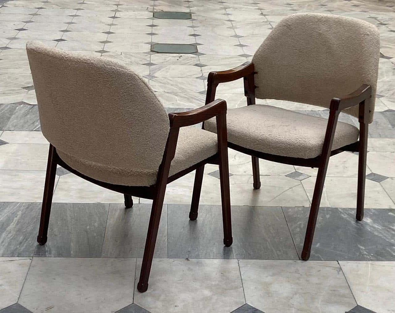 Pair of 814 armchairs by Ico Parisi for Cassina, 1960s 2