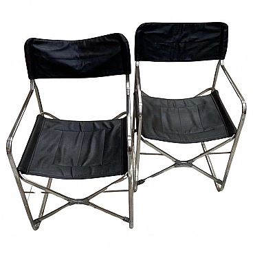 Pair of April folding chairs by Gae Aulenti for Zanotta, 1980s