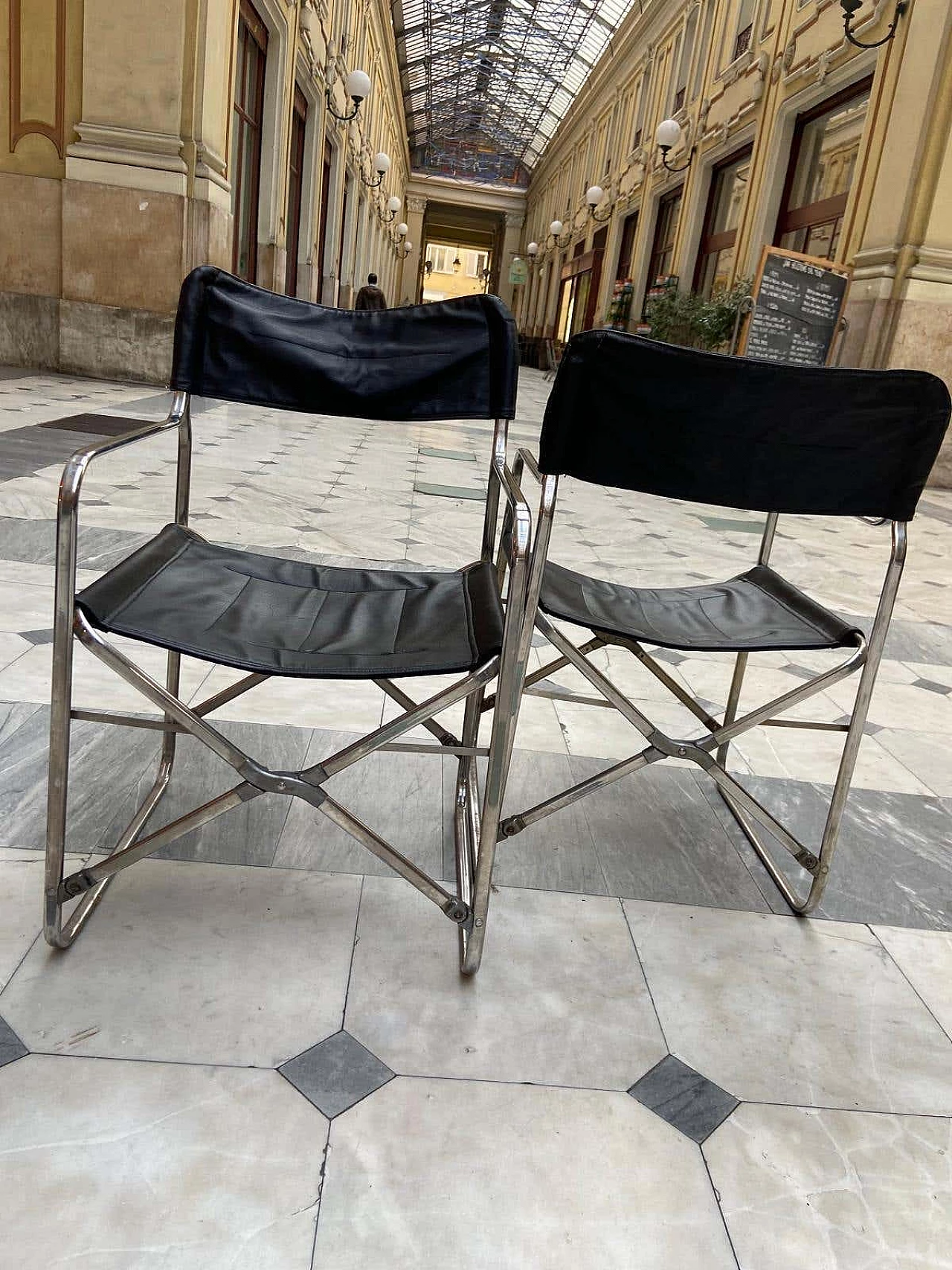 Pair of April folding chairs by Gae Aulenti for Zanotta, 1980s 5