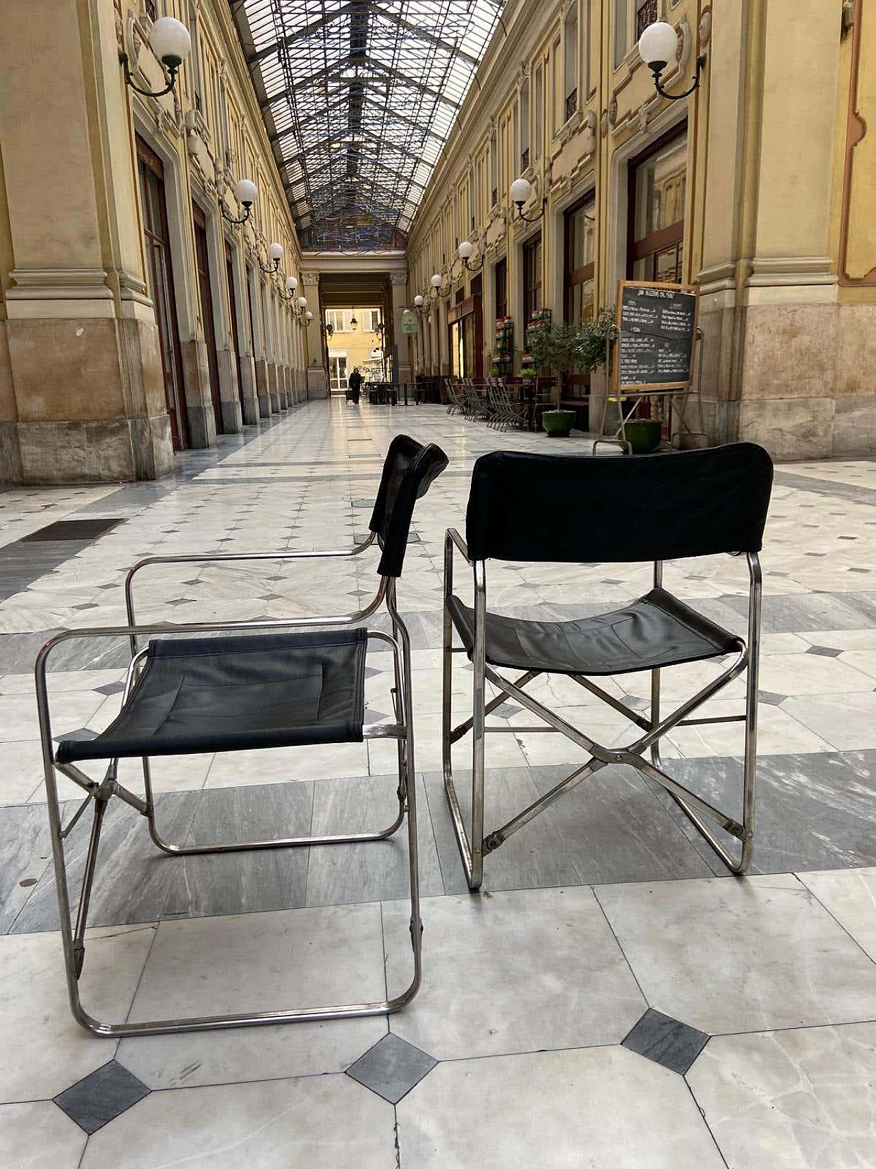 Pair of April folding chairs by Gae Aulenti for Zanotta, 1980s 7