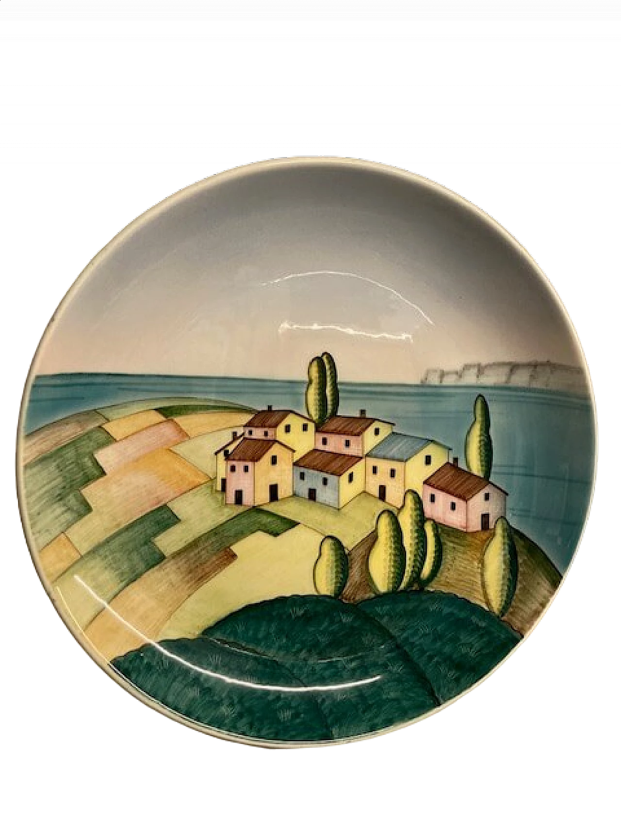 Futurist ceramic plate by CIA Torino, 1930s 9