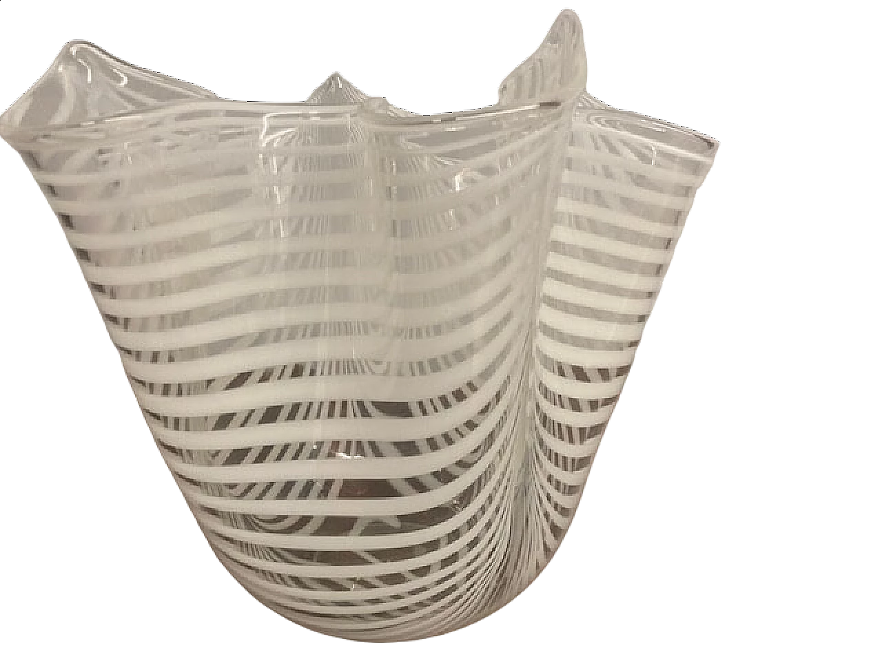 Murano glass Fazzoletto vase by Gino Cenedese, 1970s 13